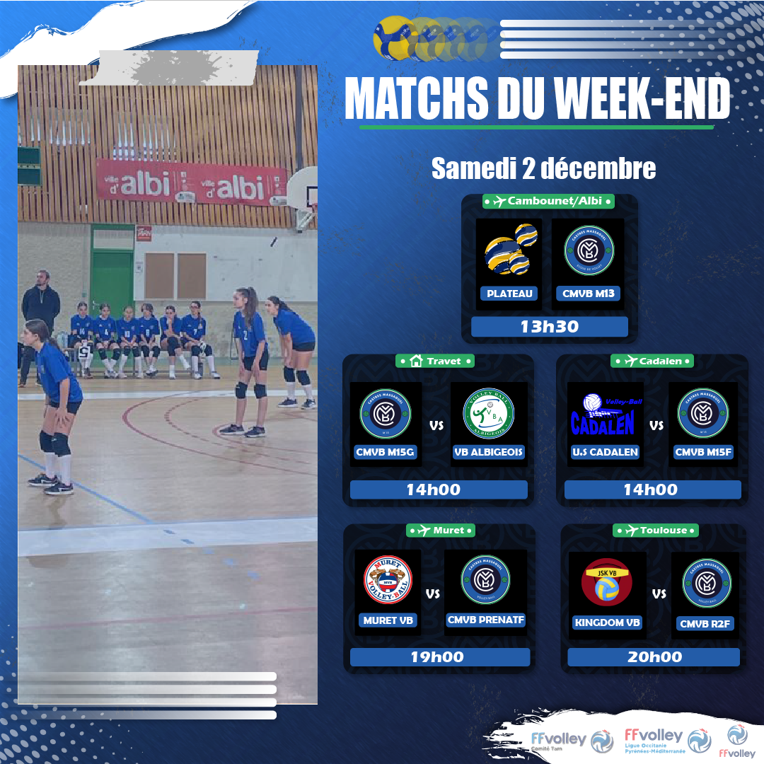 Matchs samedi CMVB